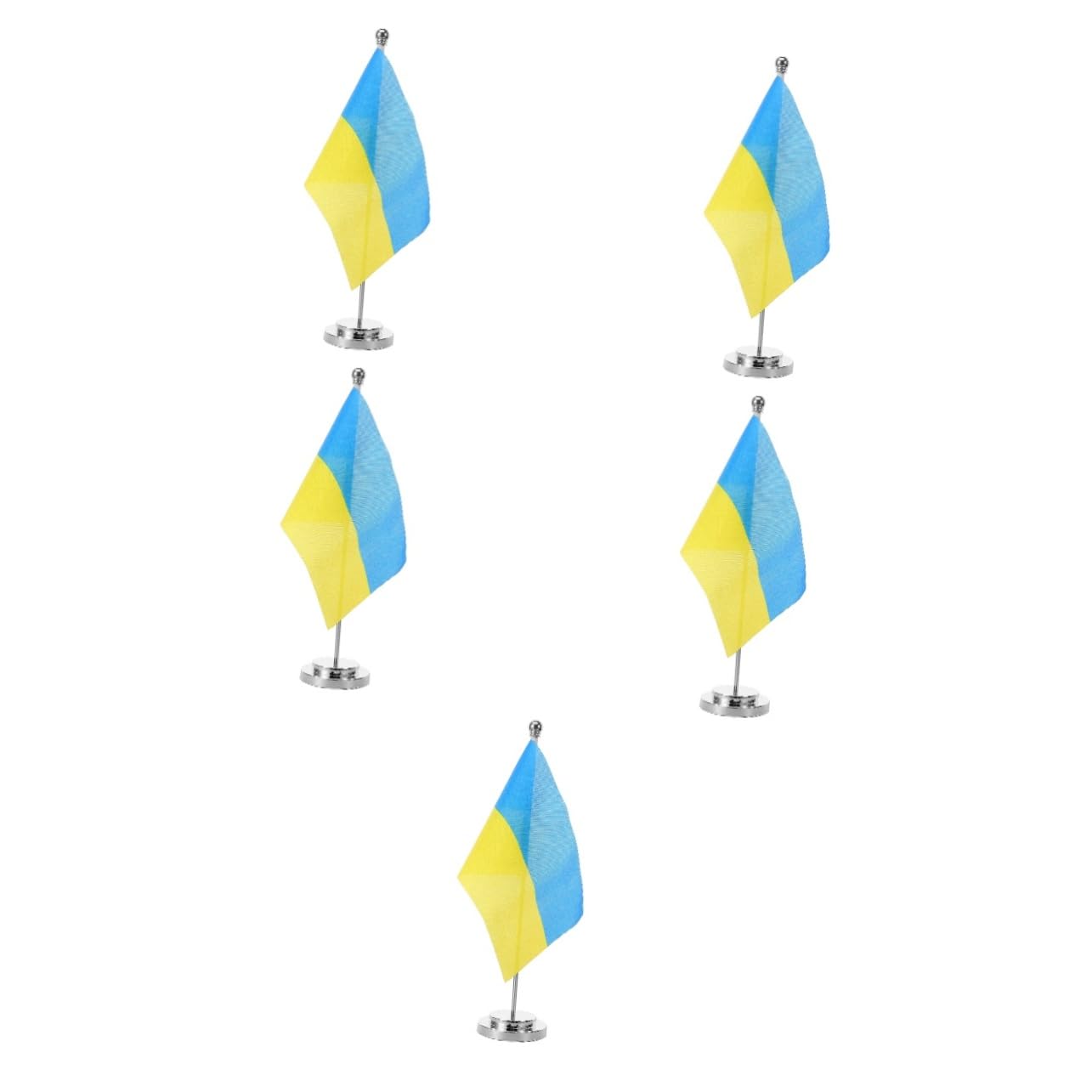 Drapeau Ukrainien de Bureau avec Support Décoratif de Table TOYANDONA - Lot de 5 Ensembles
