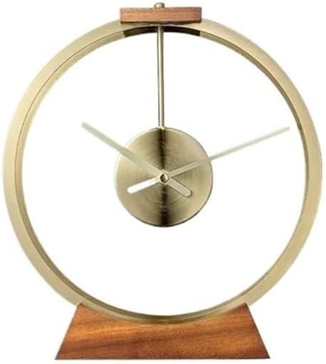Table Clock Creative Table Clock Metal Solid Wood Desk Clcoks Gold Minimalist Desktop Home Decoration Gift Ideas Desk Clock