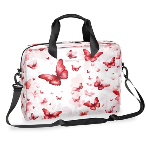 Sacoche ordinateur 16 pouces bandoulière homme femme papillon rouge