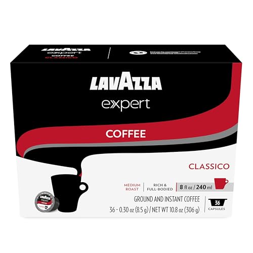Image of Lavazza Expert Classico Coffee Capsules, Medium Roast, Arabica and Robusta Blend, Compatible with Lavazza Classy Plus Machine (36 Capsules)