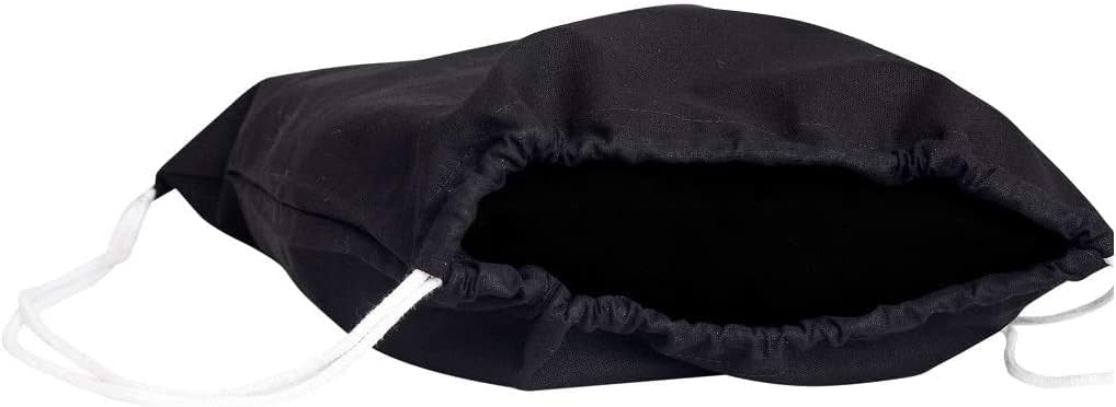 TBF (12 Pack) Set of 12 Durable Cotton Canvas Drawstring Backpack Bags 14" W x 16" H (Black) - Image 2