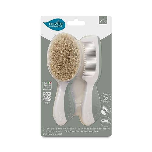 Nuvita 1137 Set Spazzola e Pettine in Setole