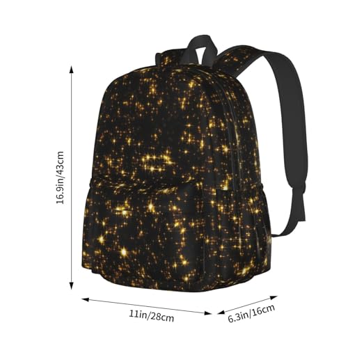 Sac à dos d'école noir doré filles garçons voyage décontracté - 6