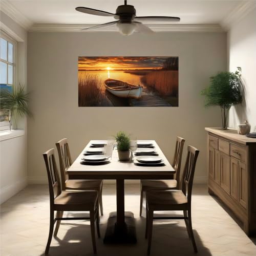 Adhesivo de pared atardecer y barca pequeña que transforma tu hogar en un refugio 5
