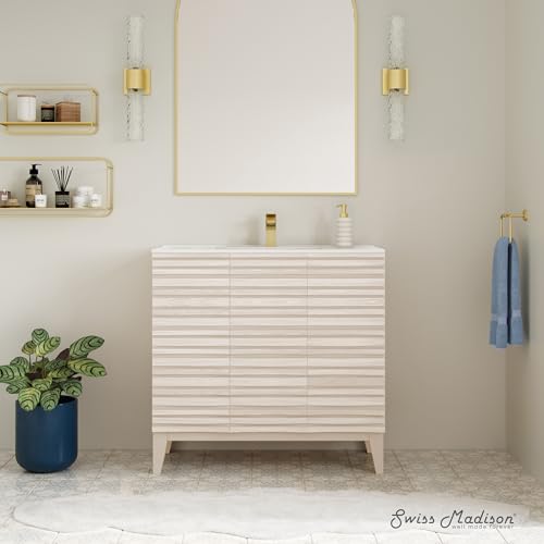 Image of Swiss Madison Cascade 36'' Bathroom Vanity in White