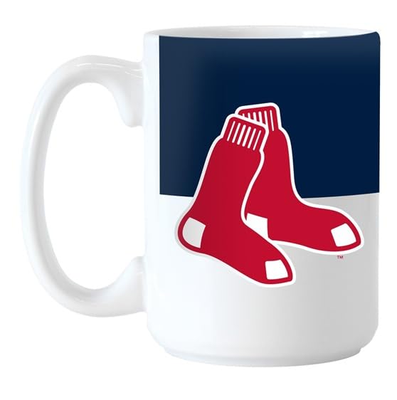 Logo Brands Large MLB Colorblock Sublimated Mug 15oz (Boston Red Sox)