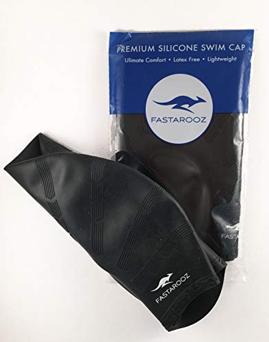 FASTAROOZ Silicone Solid Long Hair Swimming Caps | Black