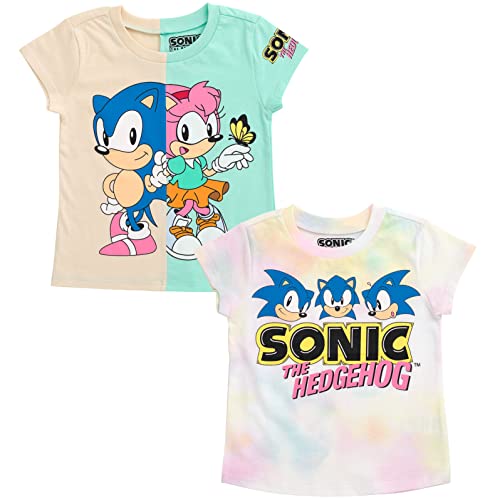SEGA Sonic the Hedgehog Rosy The Rascal Girls 2 Pack T-Shirts Toddler to Big Kid