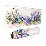 マウスパッド 大型 ゲーミングマウスパッド XXL 1600 x 800 mm 防水 滑り止め おしゃれ 耐久性 ズレない デスクマット キーボードパッド 快適操作性 ゴム底 洗える 耐洗い表面 仕事 ゲーム オフィス ホーム用 男性用オフィス部品 （アヤメの花) Z-891