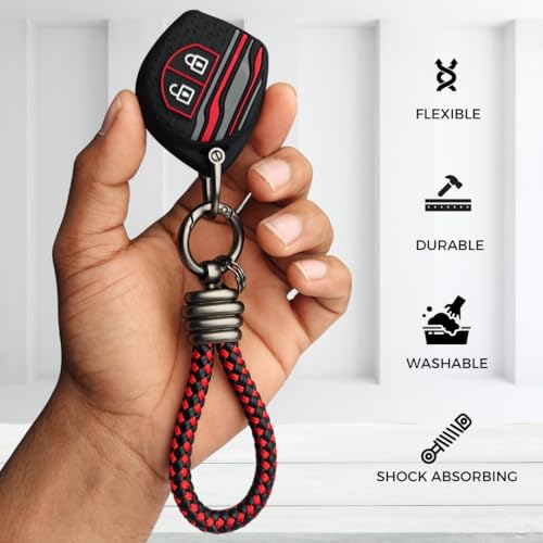 Image of KEYCEPT Tristar Key Cover for Suzuki Swift, Dzire, Ertiga, Baleno, Grand Vitara, Celerio, WagonR, Brezza, Scross, Fronx, Ignis 2 Button Remote Key Cover with Keychain (Tristar K3)