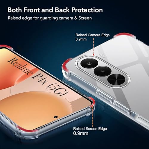 Image of Jkobi Shockproof Crystal-Clear Back Cover for Realme P4x (Anti Yellow Case | Drop & Camera Protection | Hard Polycarbonate)