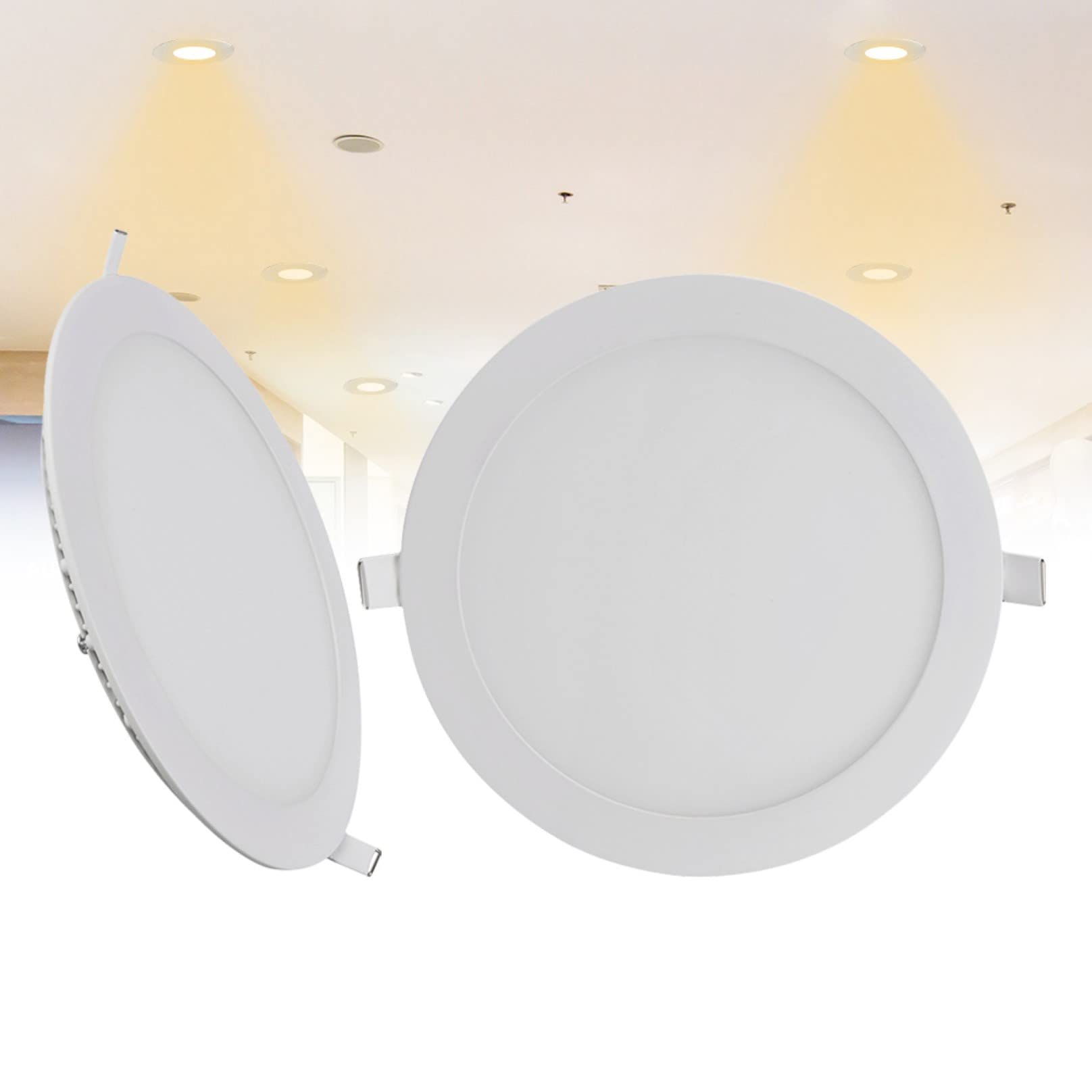 TTiiLoe 18W LED Recessed Ceiling Light 8 Inch, 3000K Warm White Downlights for Living Room, Hole Φ 200 mm, 1260LM IP21 LED Ceiling Can Light for Hallway, 2 Pack