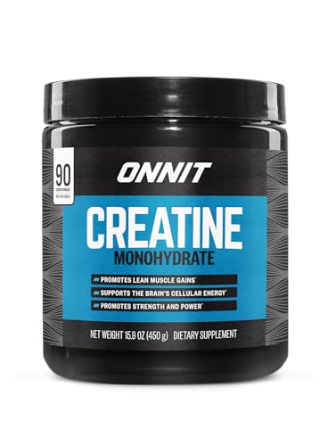ONNIT Creatine Monohydrate Powder – Unflavored, 90-Serving Value Size –
