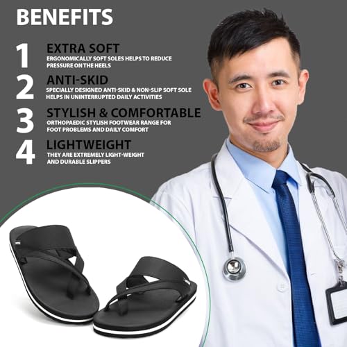 Image of Men's Comfort Slippers with Cross Strap Design | Cushioned Footbed & Shock Absorbing Sole | Lightweight Everyday Wear Slippers for Office, Home & Casual Walking