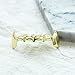 24K Gold Plated Grillz Bottom Vampire Fangs Grill Hip Hop Teeth Caps + Extra Molding Bars + Microfiber Cloth