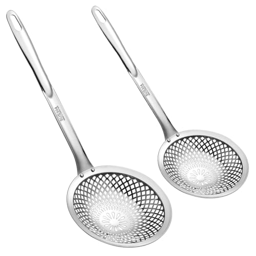 Giwnhvx Cuchara de skimmer de acero inoxidable 304, pala para freidora, diámetro 4,3 y 5,9