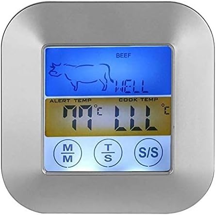 Touchscreen Digital Food Meat Thermometer Timer Alert for Kitchen Cooking BBQ Grill