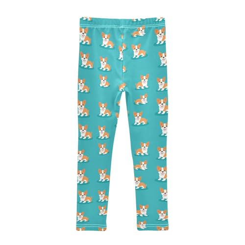 Lovely Dog Corgi Girls Casual Leggings for Kids Printed Long Pant Bottoms Stretch and Soft2