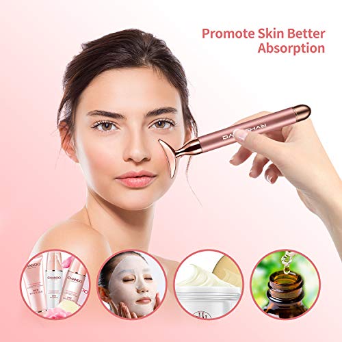 2-In-1 Electric Face Massager Roller 24K Rose Gold Face Roller, 3D Roller And Unique Crescent Shape Facial Roller Massager Kit Arm Eye Nose Massager Skin Care Tools #TOP5
