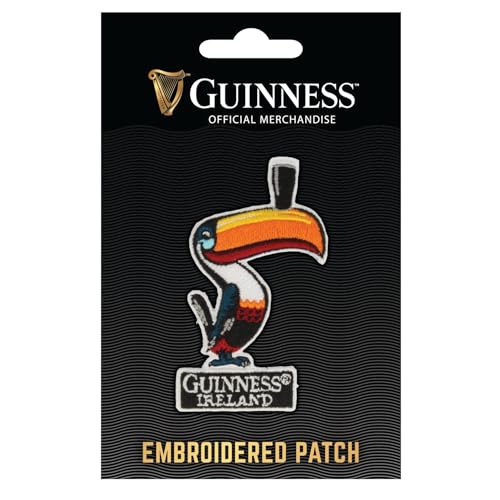 Official Guinness Embroidered Sew On Patch with Toucan Design