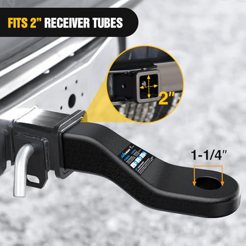 Image of Nilight Forged Trailer Hitch Mount Fits 2 Inch Receiver Square 5 /8 inch Hitch Pin Clip 17000 lbs 2 inch Drop, 1-1 /4 inch Hole, Gloss Black Powder Coat