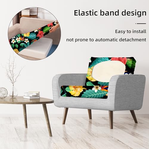 Image of 8Pcs Stretch Patio Cushion Covers,Outdoor Couch Covers Replacement,Outdoor Couch & Sofa Slipcovers,for Patio Furniture Cushion Covers,Washable Reusable Furniture Protector (Floral Leaf,Cover Only)