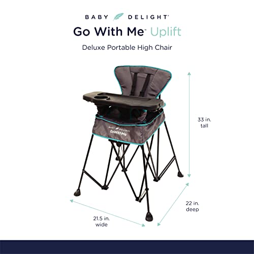 Baby Delight Go With Me Uplift Deluxe Portable High Chair | Indoor And Outdoor | Teal And Grey #TOP2
