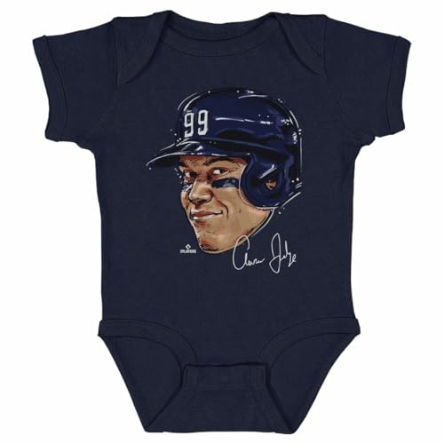 500 LEVEL Aaron Judge Baby Infant One Piece Bodysuit (12M, Navy) - Aaron Judge Smile WHT