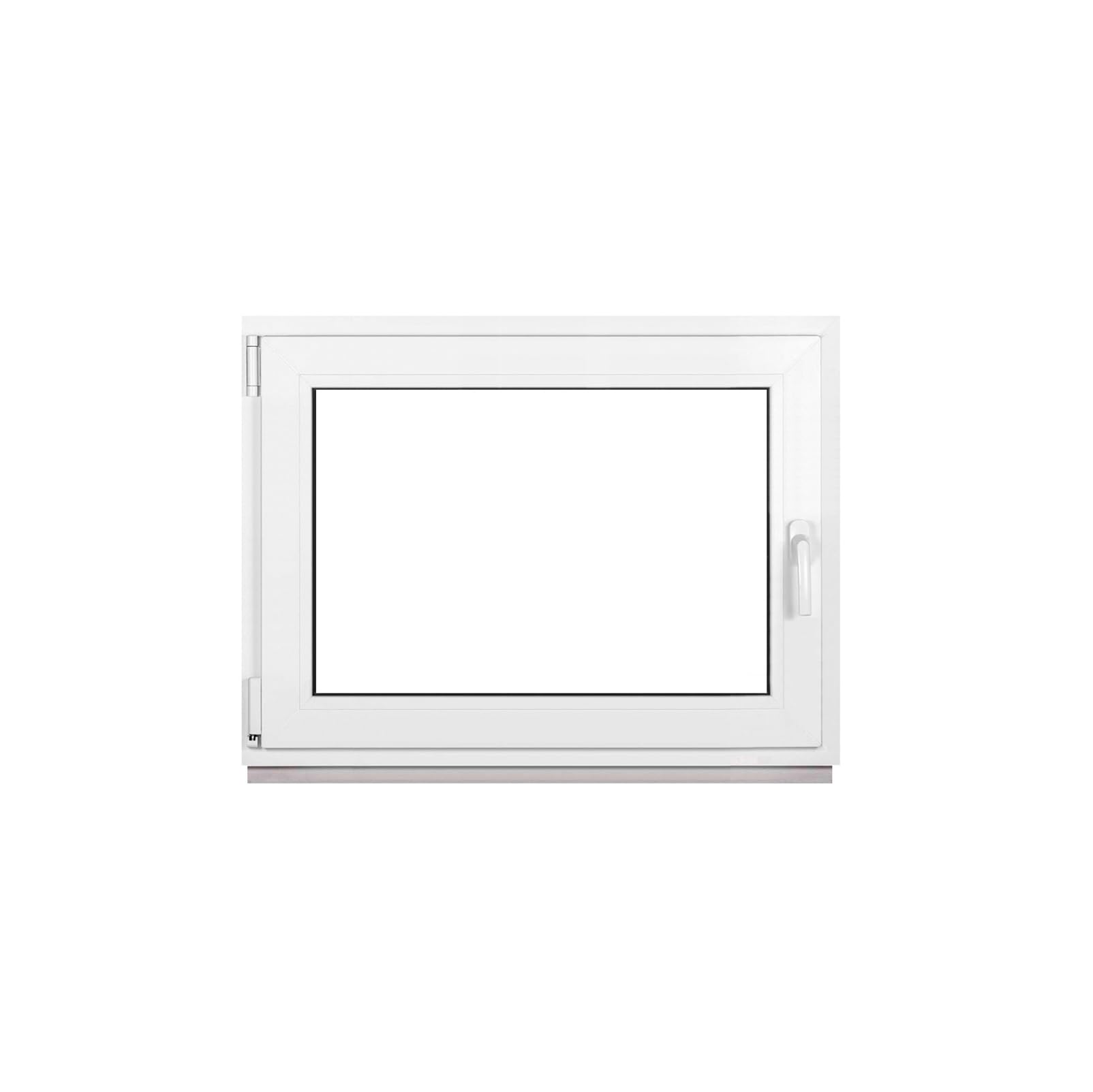 Framex Finestra in Plastica Bianca Larghezza x Altezza 100 x 70 cm (1000 x 700 mm) Doppi Vetri (32 mm), Anta-Ribalta, Girevole DIN Sinistra – Premium