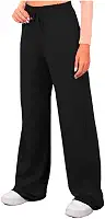 Calça Moletinho Pantalona Wide Leg Moletom Feminina Cós Largo Corte a Fio Sem Felpa