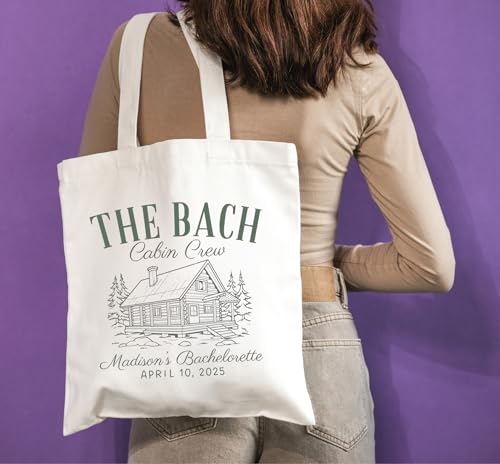 Custom Cabin Bachelorette Party Tote Bag, Lake Outdoors Bachelorette Canvas Bag Reusable, Camp Bachelorette Gifts Bag for Bridemaids, Camp Themed Totes for Bachelorette Party, Camp Crew Bags3