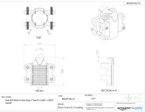 Image of Dixon BU29 Plated Iron Boss Clamp, 2 inch Hose ID, 2-32 /64 inch - 2-50 /64 inch Hose OD