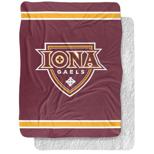 Iona College Blanket, 60"x80" Primary Logo, Sherpa Super Soft Throw