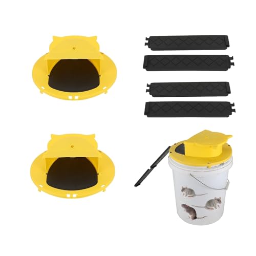 Bucket Lid Mouse Trap,Auto Reset,Humane and Efficient Mouse Trap Bucket-2Pack
