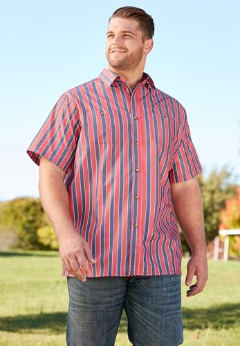 KingSize Men's Big & Tall Striped Short-Sleeve Sport Shirt 5