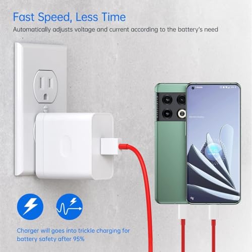 Image of Oneplus Original 80W Charger SUPERVOOC with Dash C to C for Superfast Charging Compatible with Oneplus 12 /12R /10R /10T /9 Pro /9 RT /9R /8 /8 Pro /Nord