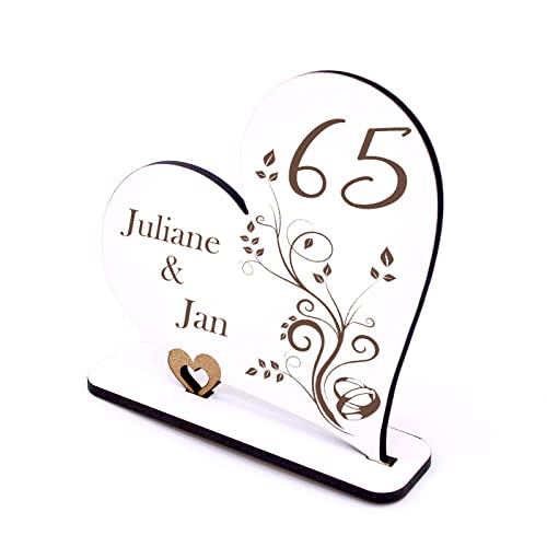 Dekolando Eiserne Hochzeit Deko Herz Aufsteller Hochzeitstag 65 Jahre Jubiläum personalisiert Tischdeko Geldgeschenk 15 x 15 cm Dekolando Eiserne Hochzeit Deko Herz Aufsteller Hochzeitstag 65 Jahre Jubiläum personalisiert Tischdeko Geldgeschenk 15 x 15 cm