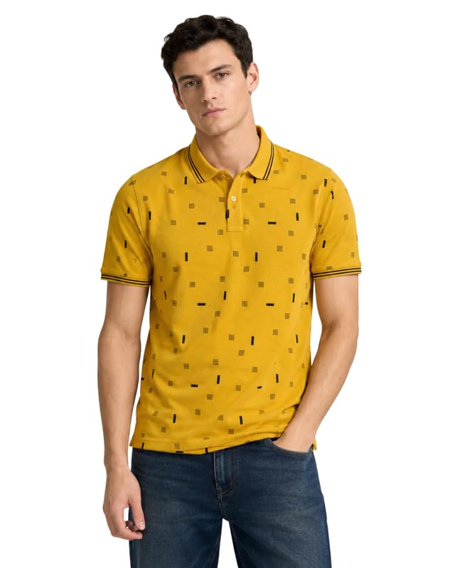 Mr Rabby Men's Printed Polo T-Shirt | Cotton Blend | Half Sleeve Polo Collar | Regular Fit Casual T-Shirt for Men | Soft & Breathable Everyday Wear-picture-19