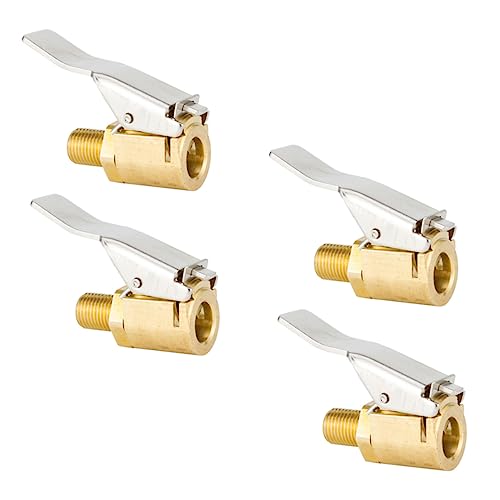 STOBAZA 4Pcs Brass Thread Air Chuck for Tire Inflators Durable Open End Valve Adapter Lightweight Car Pump Accessories for Easy Tire Inflation and Precision Fit