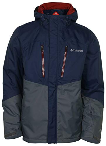 Columbia Men's Frozen Granular Omni-Heat Hooded Jacket (Medium, Navy/Graphite)