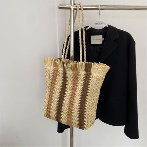 Women's Fashion Retro Straw Beach Casual Shopping Bag Seaside Underarm Large Capacity Shoulder Bag3