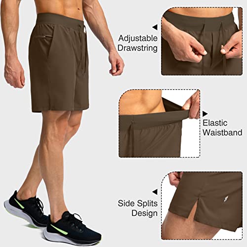 Image of Soothfeel Men's Running Shorts with Zipper Pockets 9 inch / 7 inch / 5 inch Quick Dry Eight Basketball Gym Workout Athletic Shorts