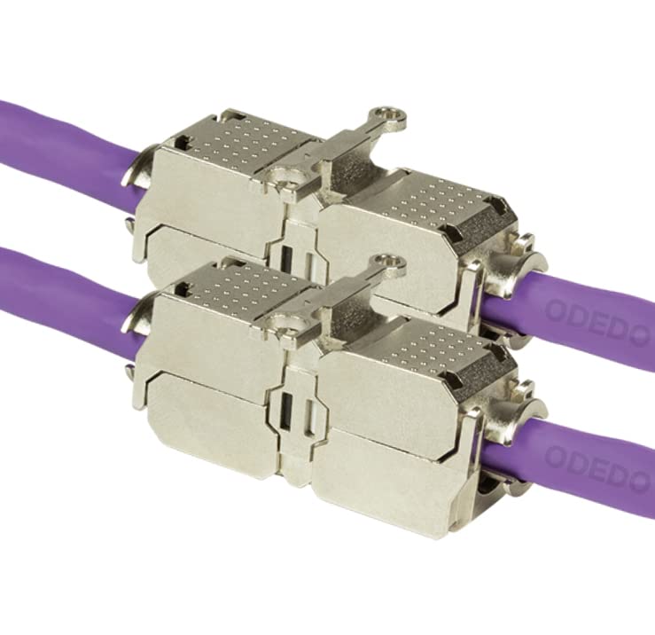 odedo 2 x CAT 6A / 7 Field Assembly Cable Connectors STP 10GE Shielded Tool-Free Assembly AWG 22-26 Tool-Free Connection Module Patch Cable Installation Cable Connector