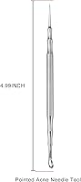 Vista 6 de Pointed Blackhead Removal, 2-in-1 Acne Extractor Tool - Stainless Steel Whitehead Remover for Face/Nose