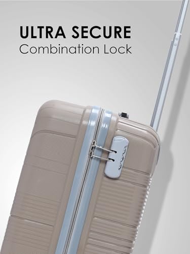 Image of Wesley Golfer Style Cabin 57 cm Small 8 Wheel Hard Case Trolley Bag Suitcase,(57cm, Beige)