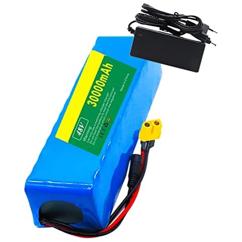 48V 30Ah E-Bike Lithium-Ion Battery, Electric Bike Battery Pack with 54.6V 2A Charger, for50w-500W Electric Bicycle Scooter Motor 48V 30Ah,XT60 plug Cover