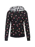  Pussy Deluxe Vichy & Cherries Wendejacke schwarz Allover, Größe:S