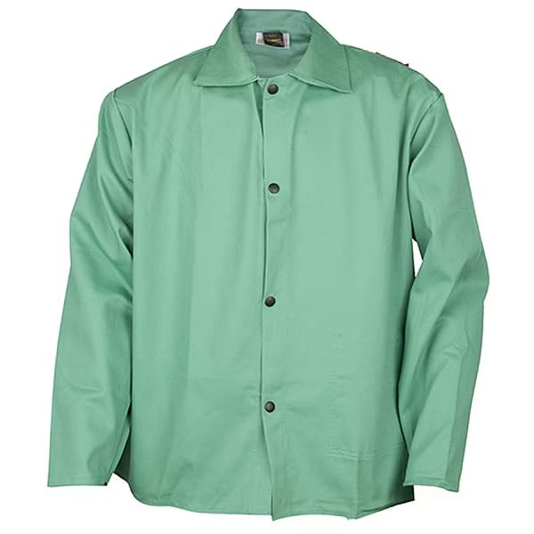 MOLLIFII Welding Jacket, Cotton, Green, L, Mfr: 623036L-A