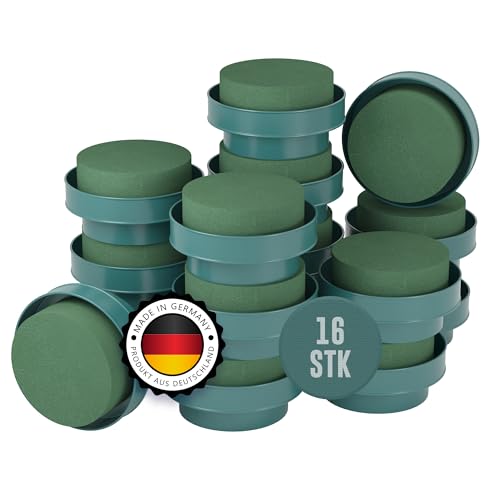 ELES VIDA Cuenco de espuma húmeda en forma de cilindro, 16 unidades de 8 x 5 cm, musgo, conos para arreglos florales, esponjas para manualidades, bodas, regalos, decoración, flores