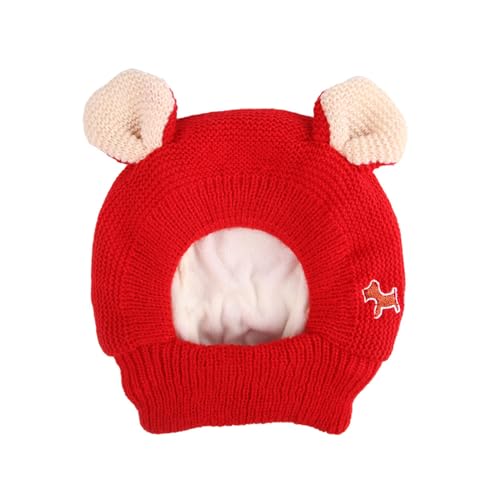 BUBEFSKD Stricken Für Hund Katzen Cosplay Kostüm Häkeln Haustier Cartoon Ohr Haustier Party Dressingup Outdoor Walking Einstellbar Für Hunde Gestrickt